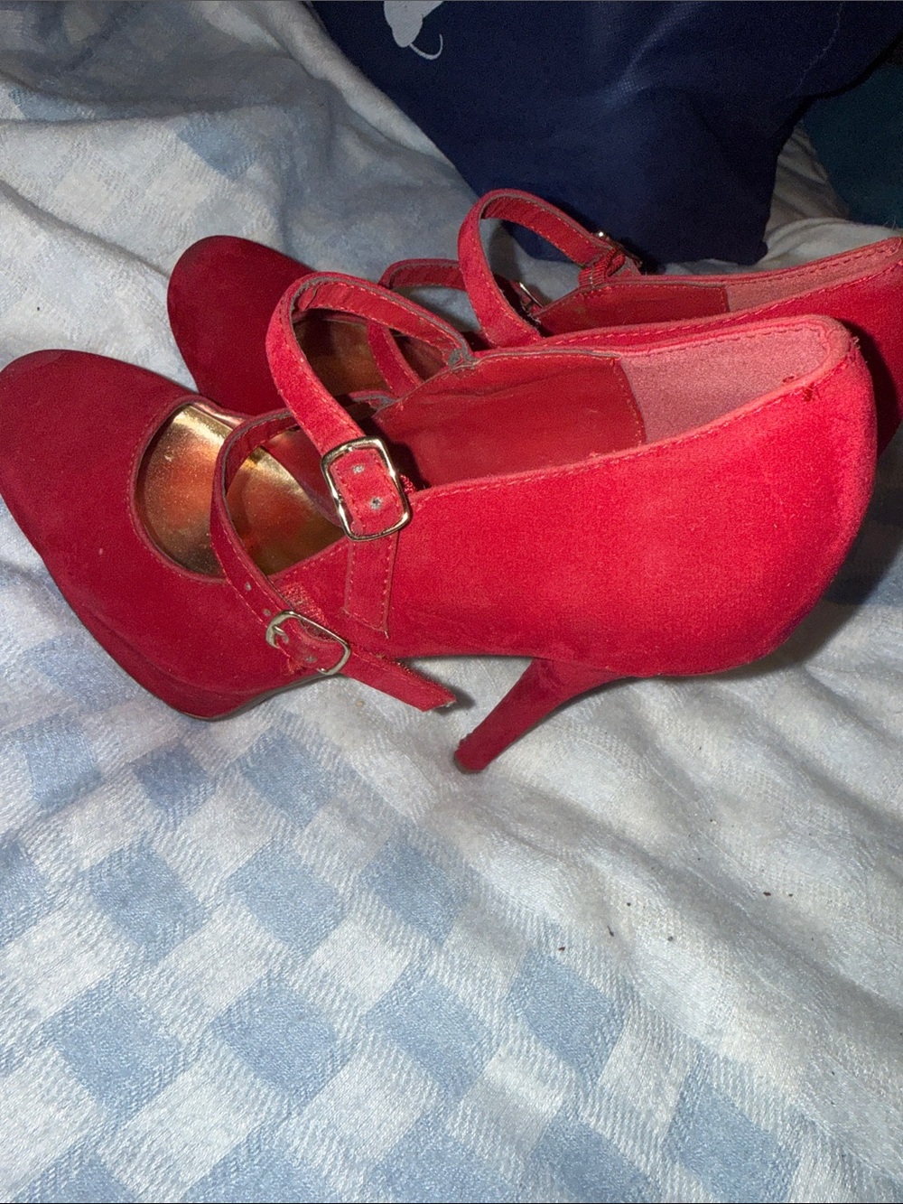 DV by Dolce Vita Red Double-Strap Mary Jane High Heels